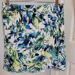 Rip Skirt Hawaii Blue and Green Tropical Wrap Skirt Resort Wear Multiple Sizes